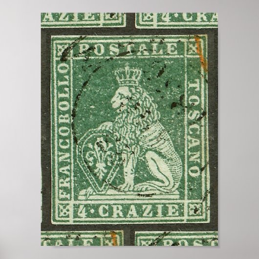 Stempel eerste postzending - Toscane (1851) Poster (Voorkant)