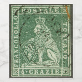 Stempel eerste postzending - Toscane (1851) Wijn Etiket (Enkel label)