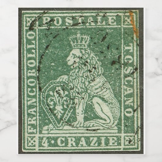 Stempel eerste postzending - Toscane (1851) Wijn Etiket (Enkel label)
