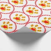 Stempel en elegante goudpaw cadeaupapier (Hoek)