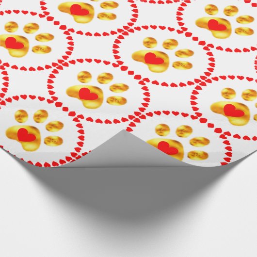 Stempel en elegante goudpaw cadeaupapier (Hoek)