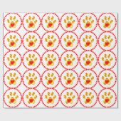 Stempel en elegante goudpaw cadeaupapier (Vlak)