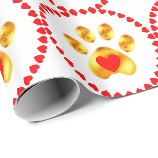 Stempel en elegante goudpaw cadeaupapier (Rol Hoek)