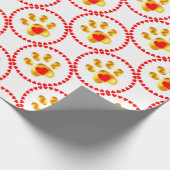 Stempel en elegante goudpaw cadeaupapier (Hoek)