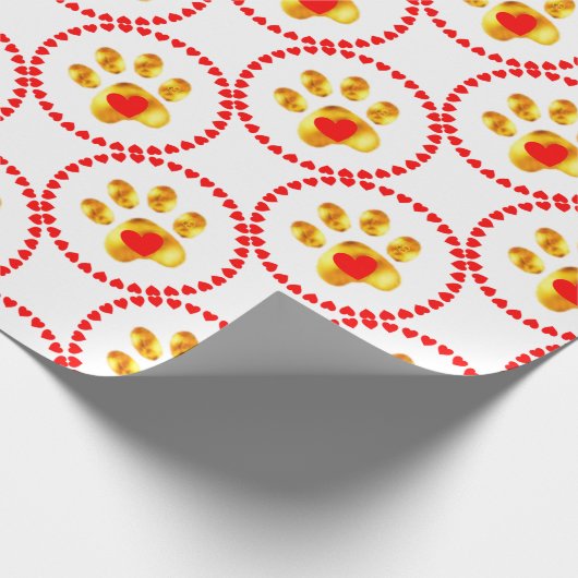 Stempel en elegante goudpaw cadeaupapier (Hoek)