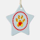 Stempel en elegante goudpaw keramisch ornament (Rechts)