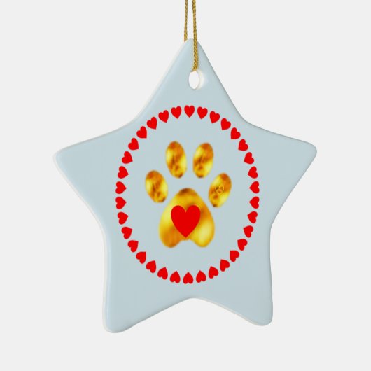 Stempel en elegante goudpaw keramisch ornament (Rechts)