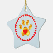 Stempel en elegante goudpaw keramisch ornament (Links)