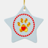 Stempel en elegante goudpaw keramisch ornament (Achterkant)