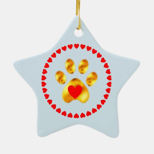 Stempel en elegante goudpaw keramisch ornament (Achterkant)