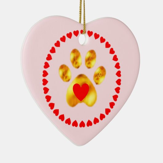 Stempel en elegante goudpaw keramisch ornament (Rechts)