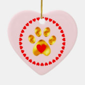 Stempel en elegante goudpaw keramisch ornament (Achterkant)