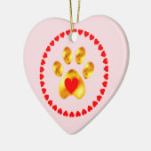 Stempel en elegante goudpaw keramisch ornament (Links)