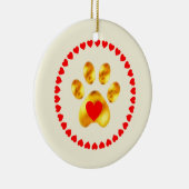 Stempel en elegante goudpaw keramisch ornament (Rechts)