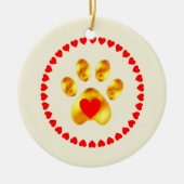 Stempel en elegante goudpaw keramisch ornament (Voorkant)