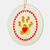 Stempel en elegante goudpaw keramisch ornament (Links)