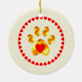 Stempel en elegante goudpaw keramisch ornament (Achterkant)