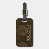 stempel en kompas Bagagelabel - Donker (Voorkant verticaal)