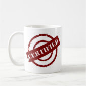 stempel gecertificeerd rood koffiemok (Links)