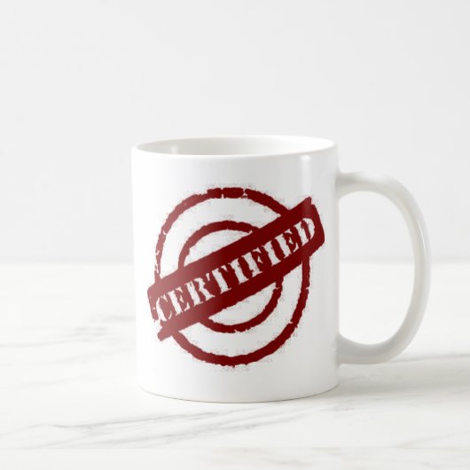 stempel gecertificeerd rood koffiemok (Rechts)