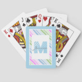 Stempel gestript modern monogram pokerkaarten (Achterkant)