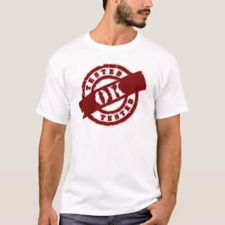 stempel getest ok rood t-shirt