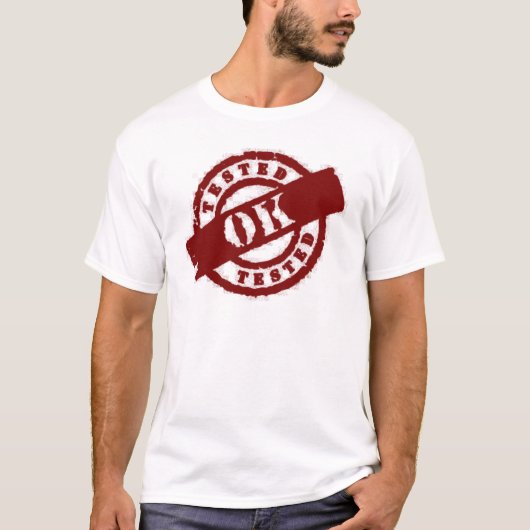 stempel getest ok rood t-shirt (Voorkant)