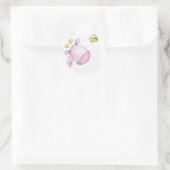 Stempel Girafe et Abeille Ronde Sticker (Tas)