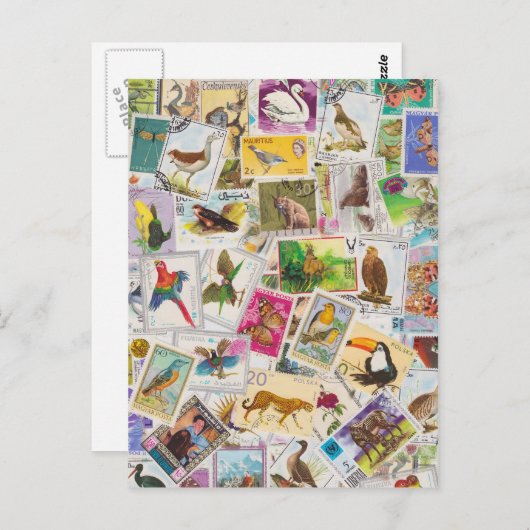 Stempel hier plaatsen briefkaart (Voorkant / Achterkant)