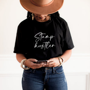 Stempel Hustler White Script Notical Public Black T-shirt