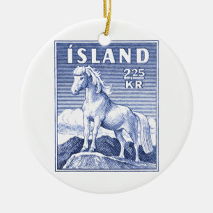 Stempel IJslandse paardenposter 1958 Keramisch Ornament