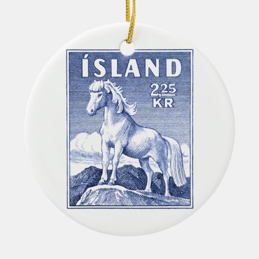 Stempel IJslandse paardenposter 1958 Keramisch Ornament (Voorkant)