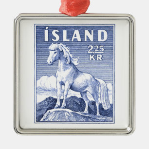 Stempel IJslandse paardenposter 1958 Metalen Ornament