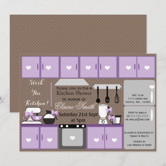 Stempel in de keuken Vrijgezellenfeest uitnodigen Kaart (Voorkant / Achterkant)