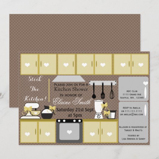 Stempel in de keuken Vrijgezellenfeest uitnodigen Kaart (Voorkant / Achterkant)