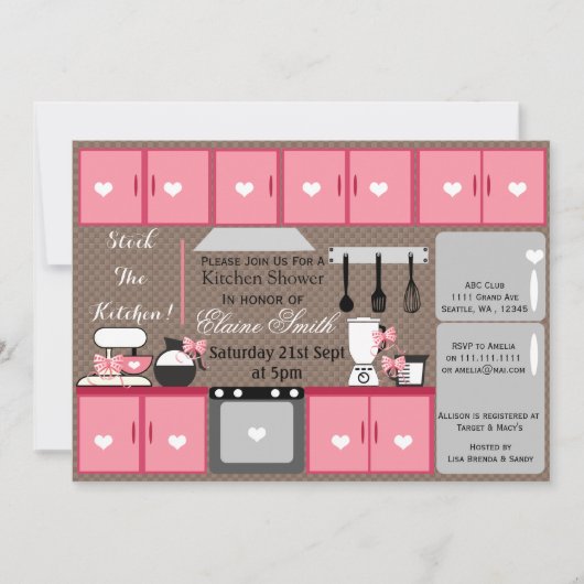 Stempel in de keuken Vrijgezellenfeest uitnodigen Kaart (Voorkant)