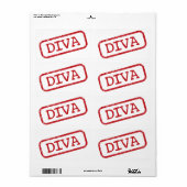 Stempel it "DIVA" Etiket (Full Sheet)