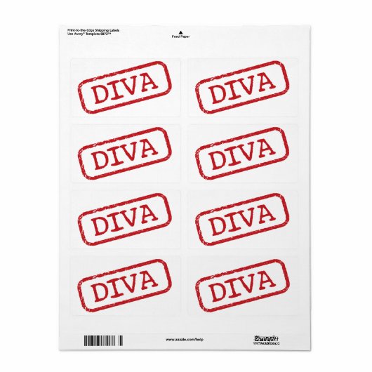 Stempel it "DIVA" Etiket (Full Sheet)