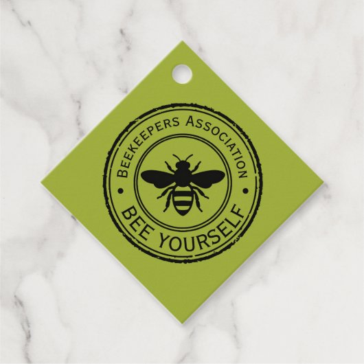 Stempel - JOUW TEKST - BEE 1 - Fan Fun Bedankjes Labels (Voorkant)