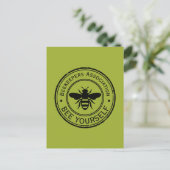 Stempel - JOUW TEKST - BEE 1 - Fan Fun Briefkaart (Staand voorkant)