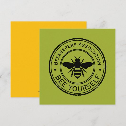 Stempel - JOUW TEKST - BEE 1 - Fan Fun Kaart (Voorkant / Achterkant)