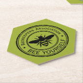 Stempel - JOUW TEKST - BEE 1 - Fan Fun Kartonnen Onderzetters (Schuin)