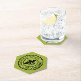 Stempel - JOUW TEKST - BEE 1 - Fan Fun Kartonnen Onderzetters