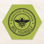 Stempel - JOUW TEKST - BEE 1 - Fan Fun Kartonnen Onderzetters (Voorkant)