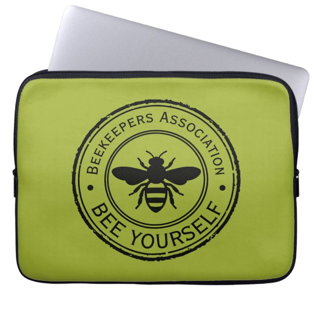 Stempel - JOUW TEKST - BEE 1 - Fan Fun Laptop Sleeve (Voorkant)