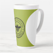 Stempel - JOUW TEKST - BEE 1 - Fan Fun Latte Mok (Rechterhoek)