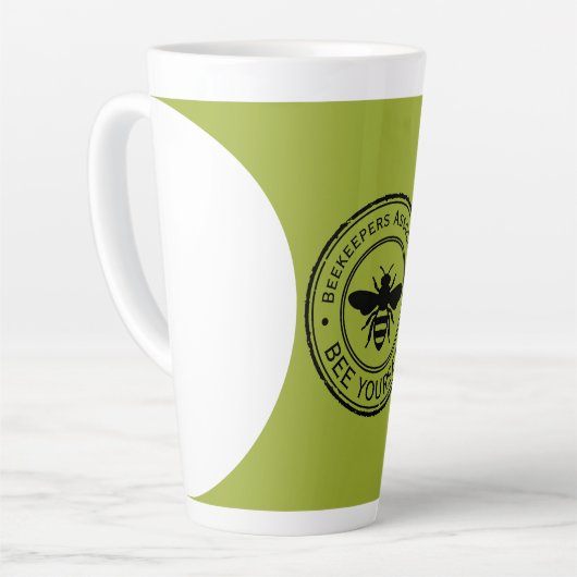 Stempel - JOUW TEKST - BEE 1 - Fan Fun Latte Mok (Linkerhoek)