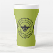 Stempel - JOUW TEKST - BEE 1 - Fan Fun Latte Mok (Voorkant)