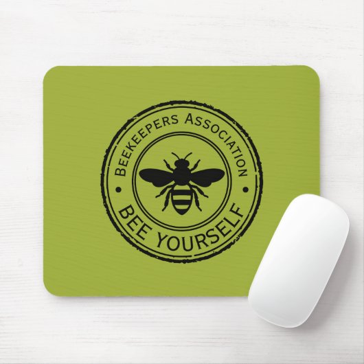 Stempel - JOUW TEKST - BEE 1 - Fan Fun Muismat (Met muis)