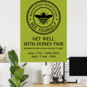 Stempel - JOUW TEKST - BEE 1 - Fan Fun Poster (Thuiskantoor)